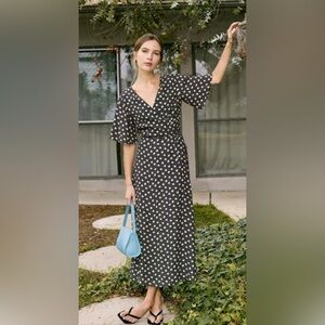 Whimsy + Row Lola Wrap Dress in Dots